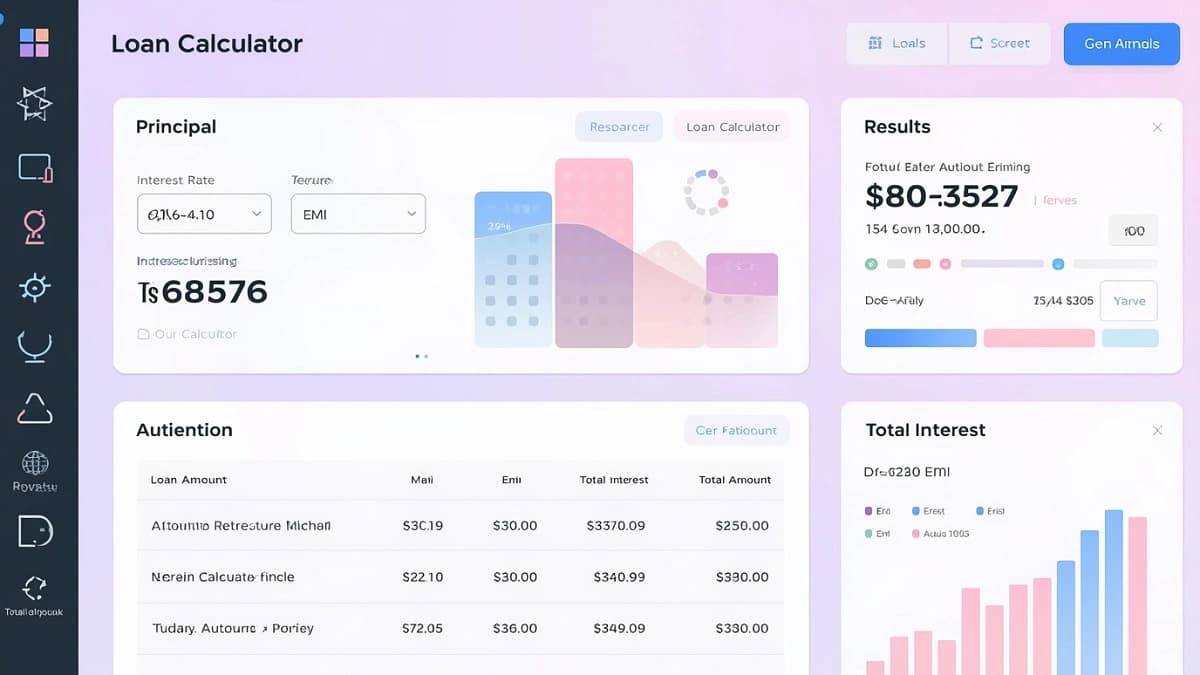 Comprehensive loan amount calculation guide infographic with income ratios and debt calculations for smart borrowing
